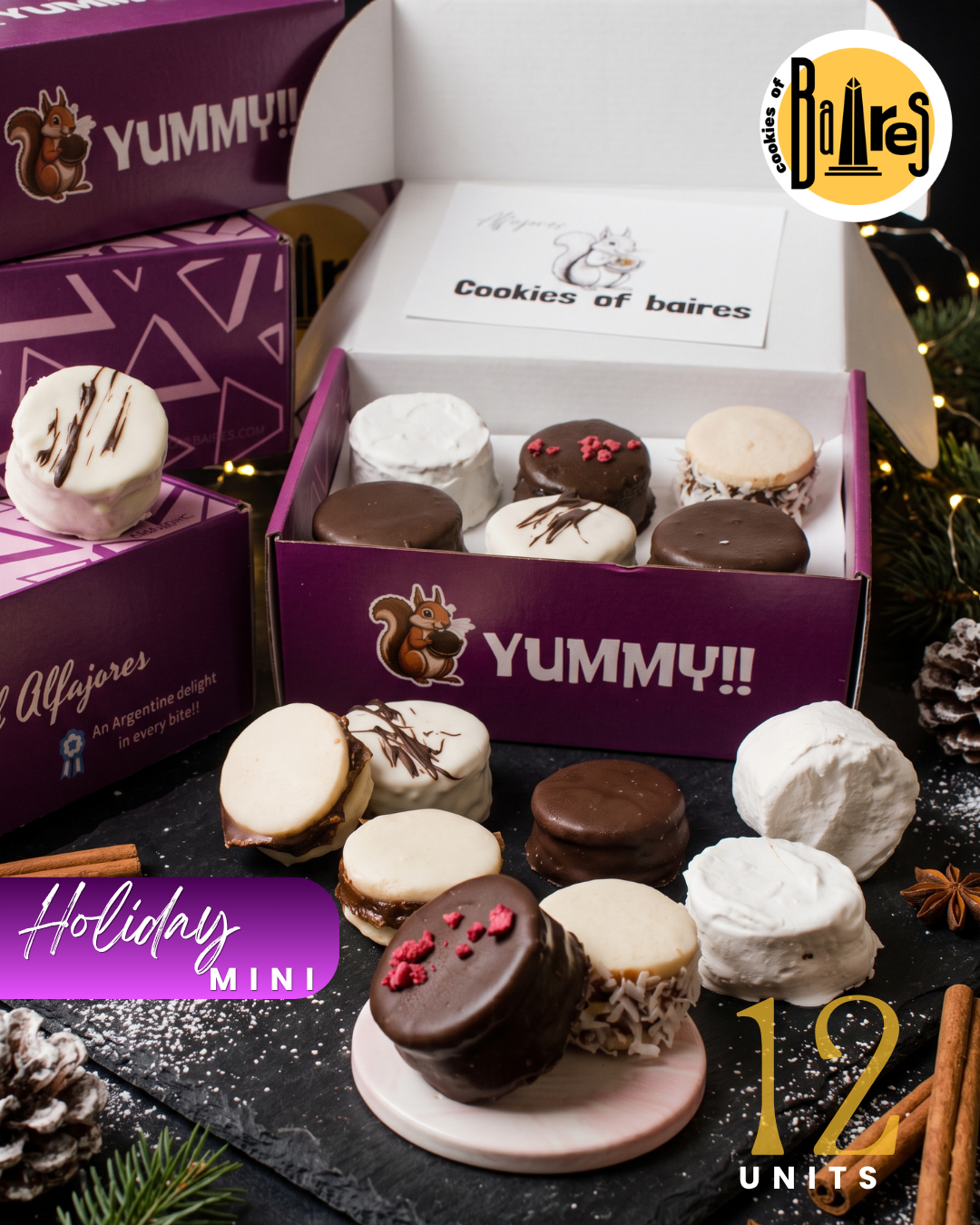 Classic Argentine Chocolate Alfajores - Holiday Mini Gift Box